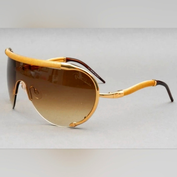 Roberto Cavalli Accessories - Roberto Cavalli Sunglasses Vintage Luxury Gold Snake Shape Brown Gradient Eva